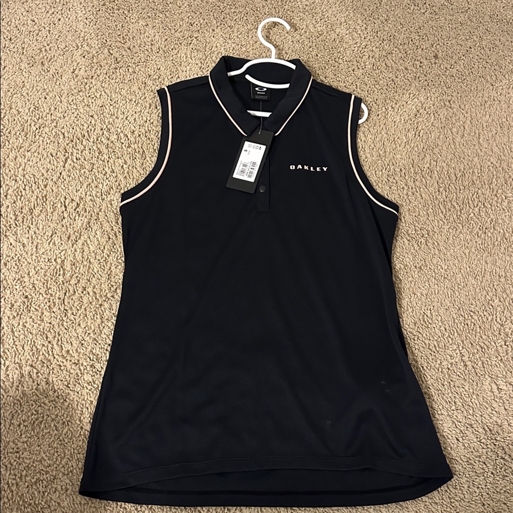 Oakley Black Polo with White Trim